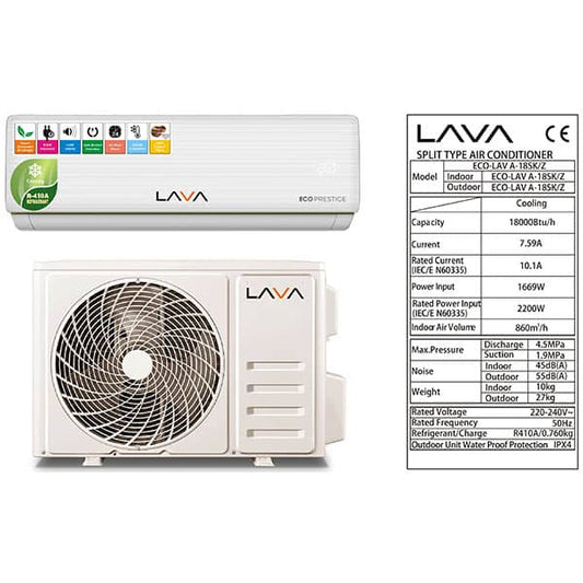 Split LAVA 18000BTU 2.5CV gaz R410