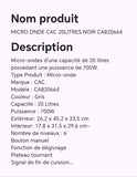 MICRO ONDE CAC 20LITRES NOIR CA820664