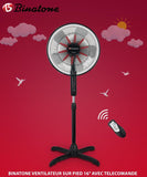 VENTILATEUR BINATONE 16" SUR PIED AVEC COMMANDE A1612RC