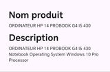 ORDINATEUR HP 14 PROBOOK G4 I5 430