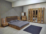 CHAMBRE A COUCHER 6BATTANTS 5PIECES MARRON DORÉ