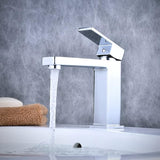 Robinet mitigeur de lavabo moderne chromé Wodtesl en acier inoxydable avec eau chaude et froide