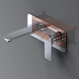 Robinet Mural Encastré Chromé Mitigeur Moderne pour Lavabo et Vasque en Laiton Mélangeur Eau Chaude et Froide