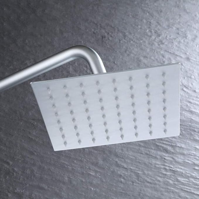 Colonne de douche à effet pluie, douchette multifonction, barre coulissante réglable robinets muraux