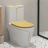 Chaise Anglaise Siège de toilette monobloc blanc et jaune