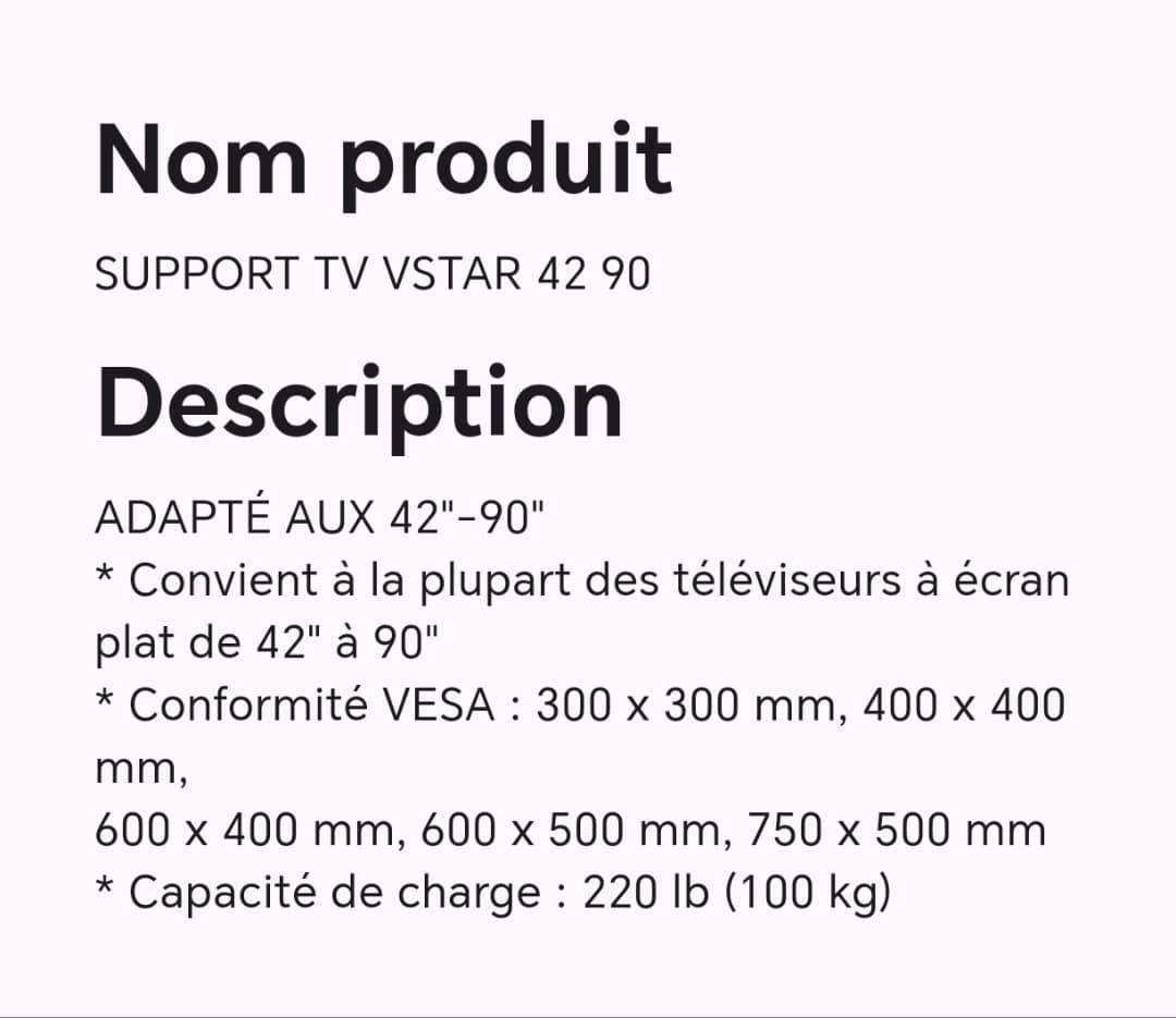 SUPPORT TV VSTAR 42 90