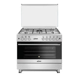 CUISINIERE ASTECH 5FEUX 90X60 A GAZ AVEC FOUR A GAZ MINUTERIE INOX CK92CRM