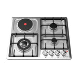PLAQUE HAIER ENCASTRABLE 4FEUX MIXTE 3F A GAZ 1F ELECTRIQUE INOX HOBF60FS