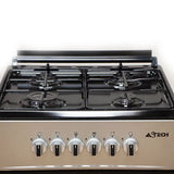 CUISINIERE ASTECH 4FEUX 60X60 A GAZ AVEC FOUR A GAZ GRIS CK60LDRM