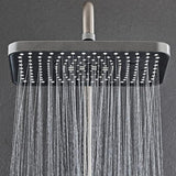 Pommeau de douche Noir effet pluie avec douchette à main, pommeau de douche haute pression de 30 cm avec bouton de commande à 4 fonctions, douchette à main à 3 jets avec support et flexible, pommeau de douche cascade anti-fuite