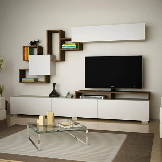 Meuble TV Marron Blanc - 2M10