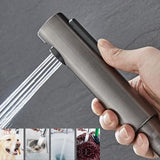 Pommeau de douche Noir effet pluie avec douchette à main, pommeau de douche haute pression de 30 cm avec bouton de commande à 4 fonctions, douchette à main à 3 jets avec support et flexible, pommeau de douche cascade anti-fuite