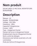 SECHE LINGE LG 9KG DUAL INVERTER GRIS RH90V9PV8N
