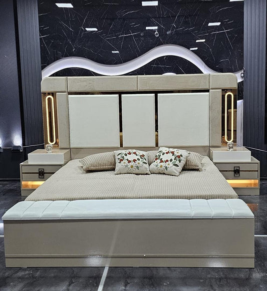 CHAMBRE A COUCHER 6BATTANTS 6PIECES BEIGE LORA