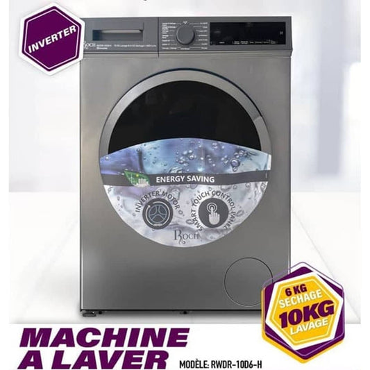 Machine à laver ROCH 10KG/6KG séchage FRONT LOAD gris RWDR10D6H