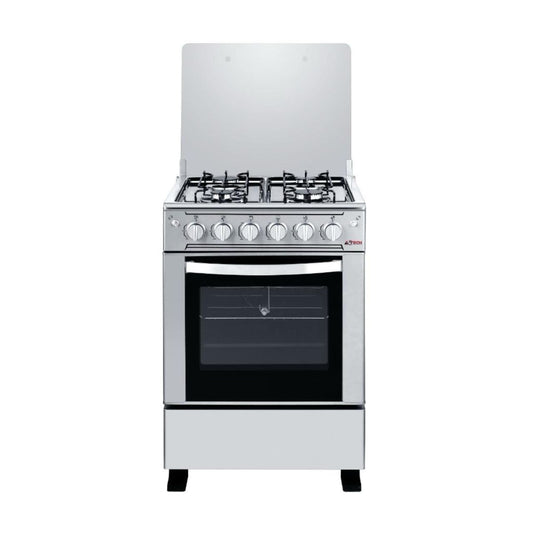 CUISINIERE ASTECH 4FEUX 60X60 A GAZ AVEC FOUR A GAZ INOX MIS CSI60MS