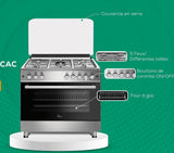 CUISINIERE CAC 5FEUX 90X60 INOX FULL OPTION CAC90G