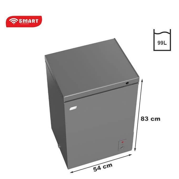 Congélateur SMART TECHNOLOGY horizontal 105 litres gris STCC177H