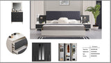 CHAMBRE A COUCHER 6BATTANTS 4PIECES GRIS BLANC VISTAS