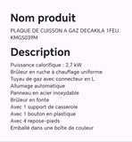 PLAQUE DE CUISSON A GAZ DECAKILA 1FEU KMGS039M