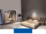CHAMBRE A COUCHER ARMOIRE COULISSANTE 5PIECES MARRON CAC010 HASIR