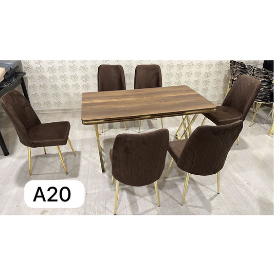 TABLE A MANGER 6PLACES 80X140 METAL MARRON A20
