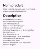 FOUR HISENSE ENCASTRABLE ELECTRIQUE 60X60 NOIR GRIS SS HBO60203