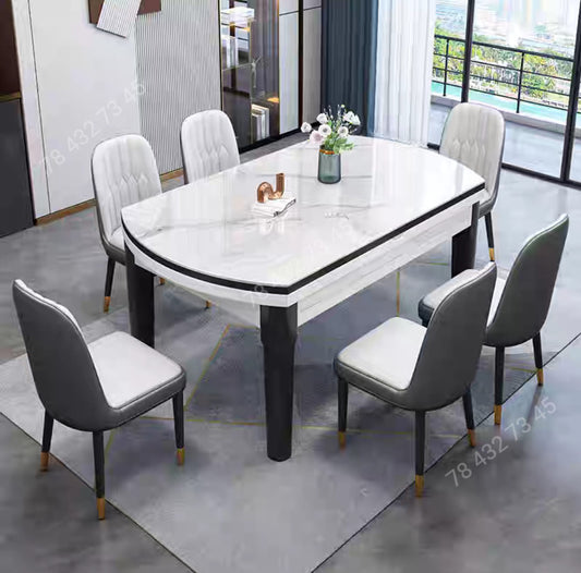 Table A Manger - Marbre - Blanc