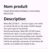 FOUR BEKO ENCASTRABLE A GAZ 60X60 BIG22100X
