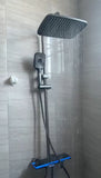 Ensemble Colonne de douche avec affichage numérique et fonction thermostatique, affichage numérique, éclairage LED d'ambiance, 4 modes de jet