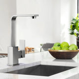 Robinet de cuisine à poser, mitigeur pivotant en acier inoxydable pour évier de cuisine - Robinet Gris