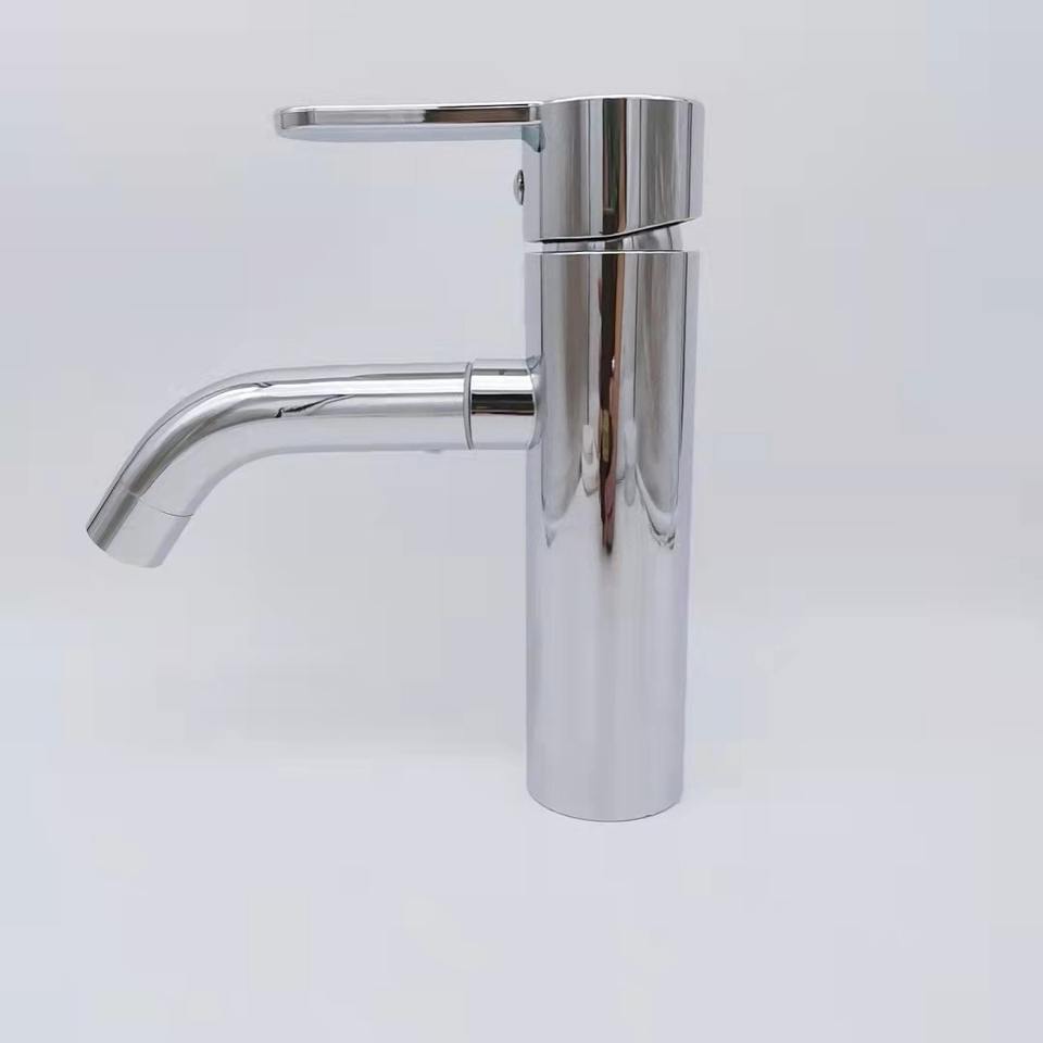 Robinet de salle de bain moderne en nickel brossé, robinet de lavabo monotrou, version améliorée, robinet de meuble-lavabo avec pièces détachées