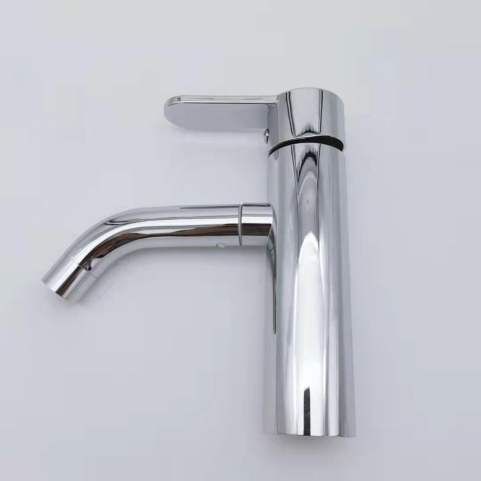 Robinet de salle de bain moderne en nickel brossé, robinet de lavabo monotrou, version améliorée, robinet de meuble-lavabo avec pièces détachées