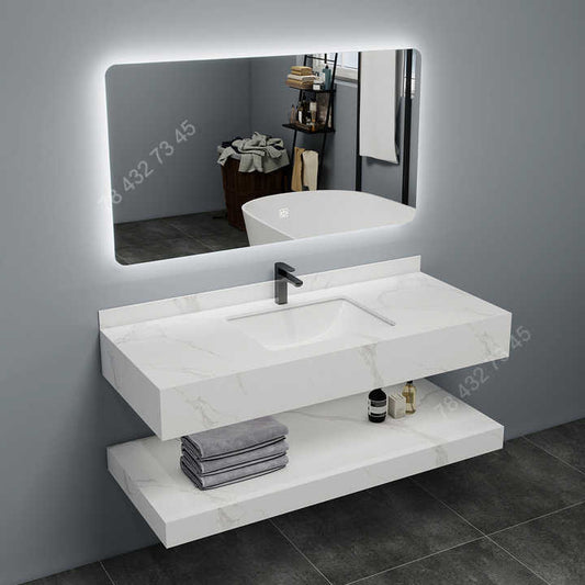Meuble salle de bain moderne 1m50 - Blanc