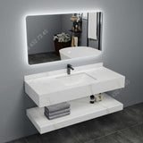 Meuble salle de bain moderne 1m50 - Blanc