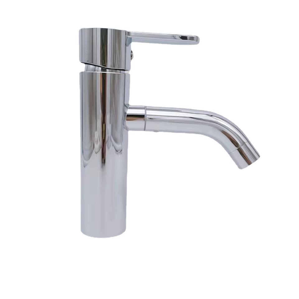 Robinet de salle de bain moderne en nickel brossé, robinet de lavabo monotrou, version améliorée, robinet de meuble-lavabo avec pièces détachées