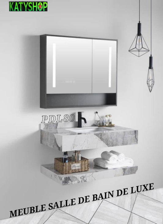 Meuble Salle De Bain - Gris Blanc