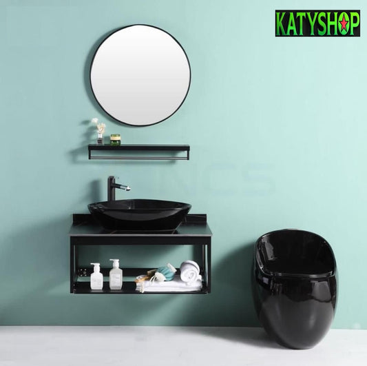 Ensemble Lavabo + Chaise Anglaise - Noir