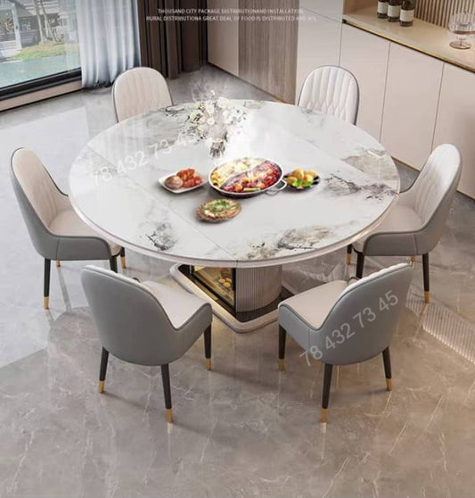 Table A Manger - Marbre - Blanc
