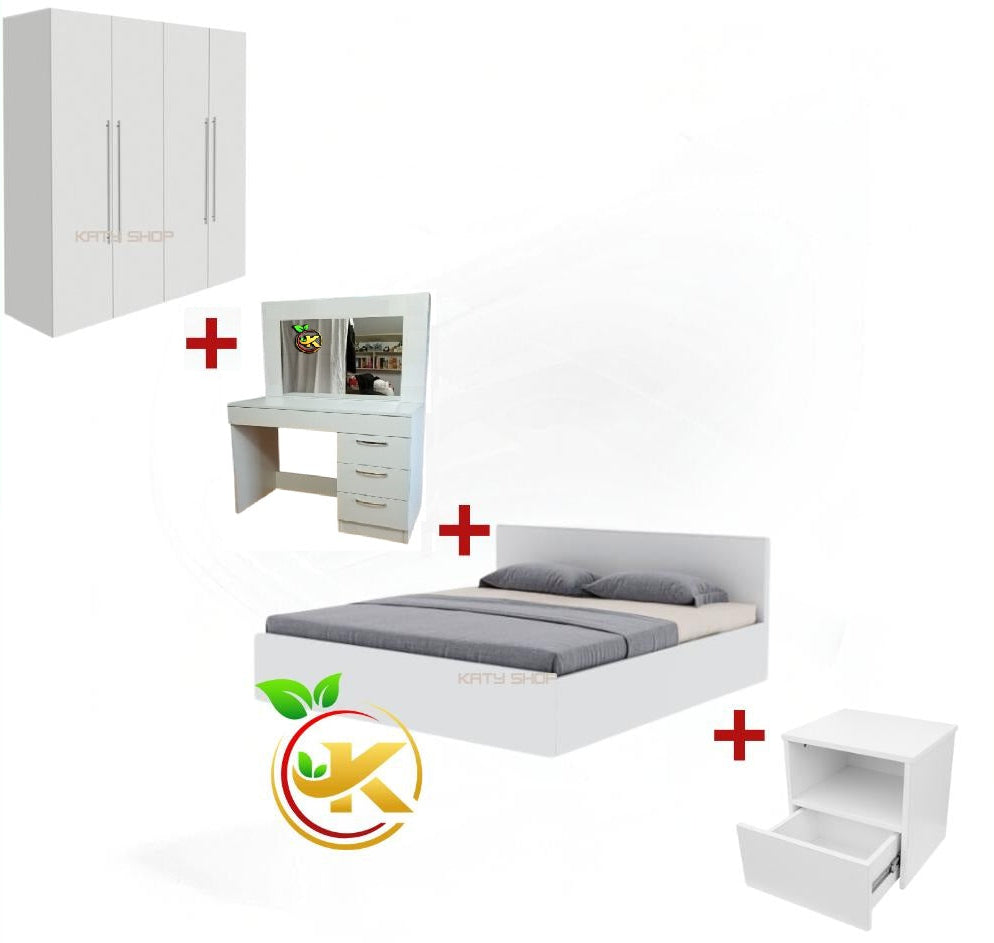 Chambre A Coucher 6 battants 5 pieces - Blanc