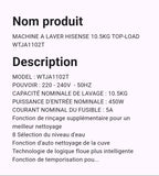 Machine A Laver Hisense 10.5 Kg Blanc