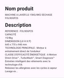 Machine A Laver LG 15 kg Gris / 8 Kg Séchage