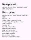 Machine A Laver Sharp 6 Kg Gris
