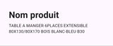 Table A Manger Extensible 6 Places Blanc Bleu