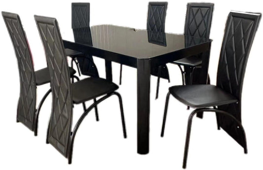 Table A Manger 6 Places Noir