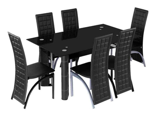 Table A Manger 6 Places Noir