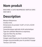 Machine à café Nespresso Vertuo