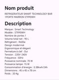 REFRIGERATEUR SMART TECHNOLOGY BAR 1 PORTE MARRON STR90WH