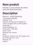 MACHINE A LAVER SAMSUNG 9KG FRONT LOAD GRIS WW90TA046AX/NQ