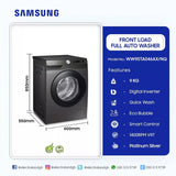 MACHINE A LAVER SAMSUNG 9KG FRONT LOAD GRIS WW90TA046AX/NQ